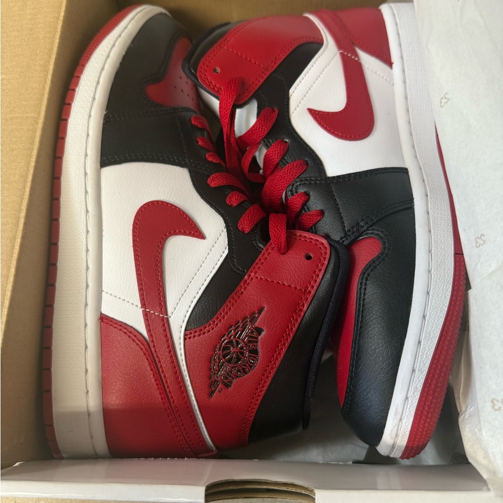 Jordan Red, Black, and White Sneakers